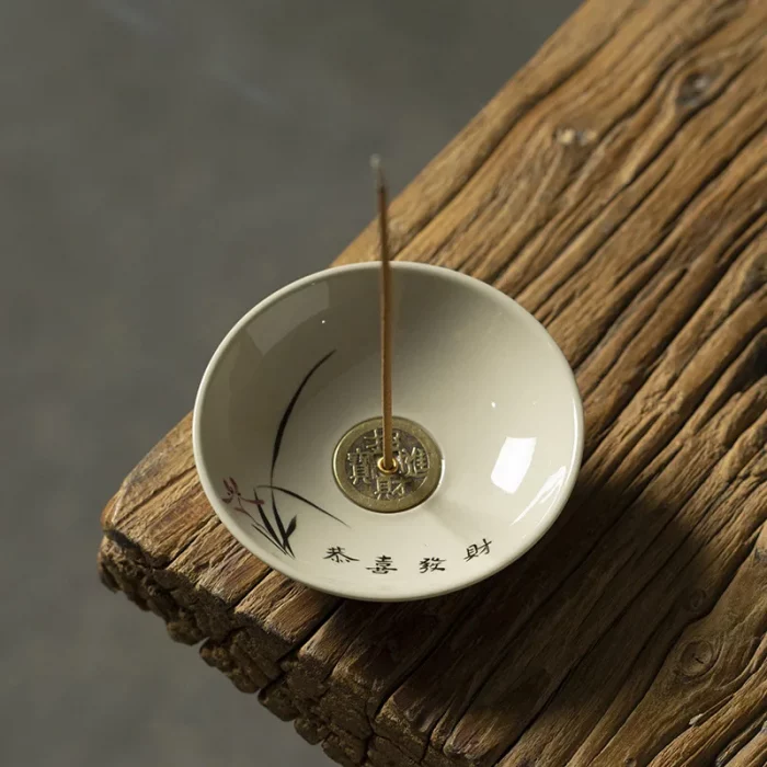 Creative Ceramic Line Incense Burner Household Agarwood Sandalwood Plate Smoking Tea Room Incense Path Incense Insert - Image 2