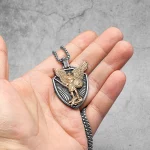 Archangel St.Michael Shield Amulet Exorcism Stainless Steel Men Necklaces Pendant Chain Punk For Women Fashion Jewelry Gifts - Image 3