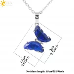 Rock Crystal Necklace Butterfly Necklaces Natural Stone Amethysts Clear Quartz Tiger Eye Pendants Stainless Steel Chain H158 - Image 5
