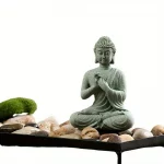 Buddha Statue Fish Tank Decoration Mini Buddhism Figurine Desk Topper Tablescape Decor Home Zen Statue Green Sandstone Thailand - Image 6
