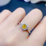 Natural Yellow Sapphire Rings for women silver 925 jewelry luxury gem stones 18k gold plated free shiping items - Image 5