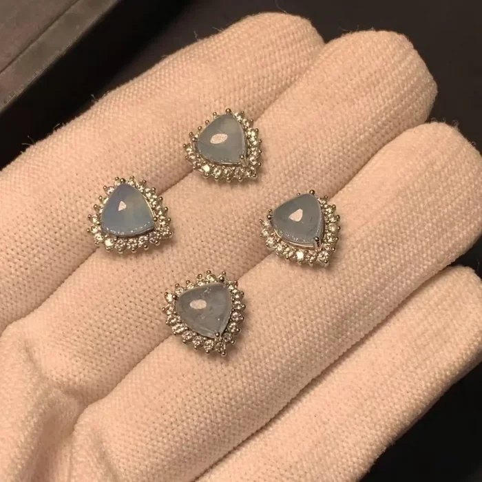HEYYA STONE Oval Natural Aquamarine Stud Earrings For Women stainless steel Simple Fine Jewelry Stone Gemstone Classic Style - Image 3