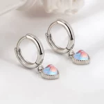 925 Sterling Silver Moonstone Heart Crystals Stud Earrings For Women Elegant Luxury Jewelry Accessories Wholesale Jewellery - Image 3
