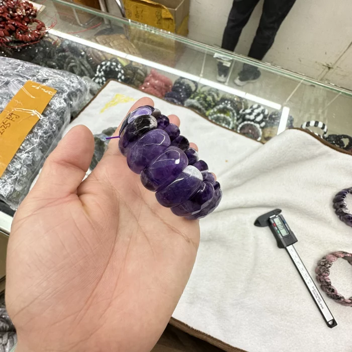 AAA Natural Amethyst Gemstone Bracelet Natural Energy Stone Bangle Gemstone Jewelry for Woman Birthstone for Aquarius for Gift - Image 5