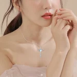 CAOSHI Newly Designed Daily Wearable Pendant Necklace with Blue Heart Shaped Imitation Moonstone Aesthetic Accessories for Women - Image 7