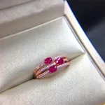 Wedding Ring for Women Real Pure 925 Sterling Silver Natural Ruby Genuine Gemstone Rose Gold Birthstone Engagement - Image 6