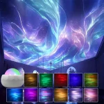 Northern Lights Aurora Projector Lamp RGB Water Ripple Galaxy Night Light USB Decorative LED Ambient Light for Bedroom & Parties - Image 2