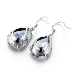 Blue Aquamarine Teardrop Earrings Silver 925 2025 Luxury Jewelry For Women Hanging With Stone Art Deco Gift Female High Quality - Image 4