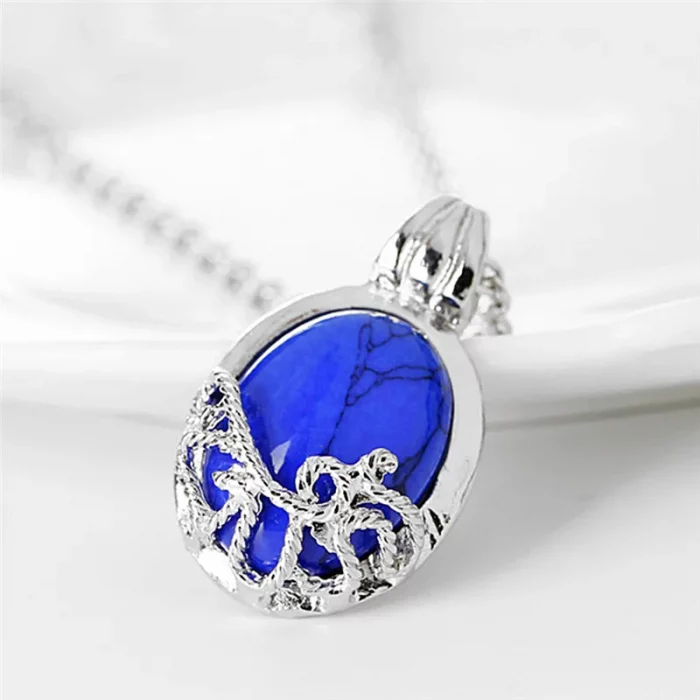 Film The Vampire Diaries Necklace Vintage Katherine Pendant Fashion Movie Jewelry Cosplay For Women Lapis Lazuli Pendant - Image 4