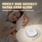 Portable White Noise Machine Sleep Aid with LED Breathing Light And 20 Types of Light Music - Meditation Device for Relaxation