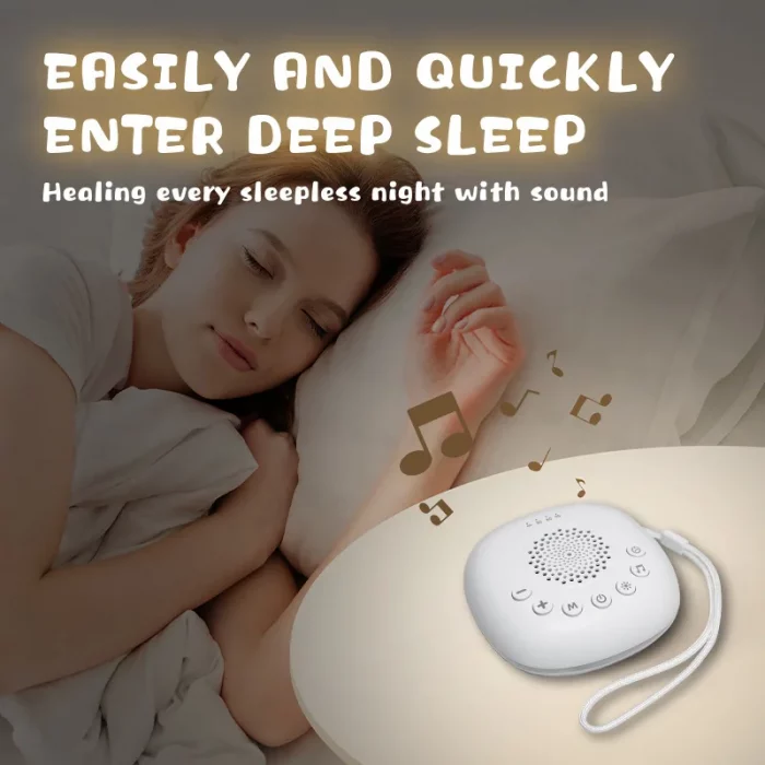 Portable White Noise Machine Sleep Aid with LED Breathing Light And 20 Types of Light Music - Meditation Device for Relaxation - Image 2
