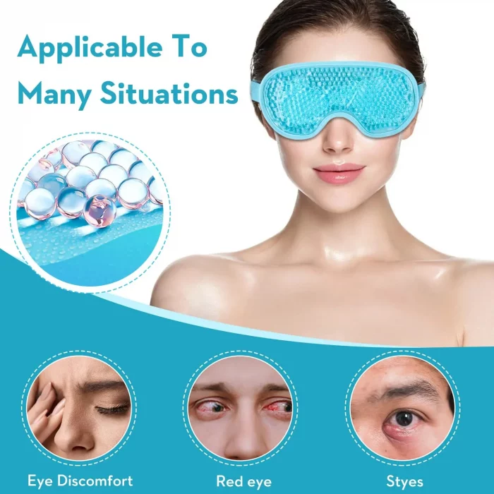 Gel Eye Mask Reusable Beads for Hot & Cold Therapy Soothing Relaxing Beauty Gel Eye Mask Sleeping Ice Goggles Sleeping Mask - Image 5