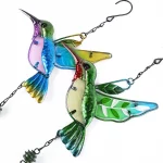 Wind Chime Hummingbirds Dragonflies Metal Glass Painted Crafts Hanging Pendants Bell Aluminum Pipe Home Courtyard Hanging Decors - Image 2