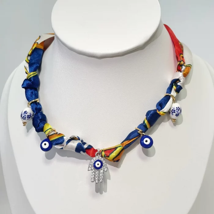 Bandana Necklace Collection – Snake, Cross, Heart, H, and Evil Eye Pendants, Lucky Protective Necklace - Image 5