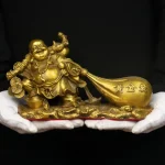 Lucky Copper Big Belly Laughing Buddha Maitreya Buddha Statue Ornament Opening Gift - Image 3