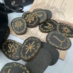 Wood Runes Stone Set Witches Rune Set 14 PCS Engraved Rune Symbol for Divination - Image 5