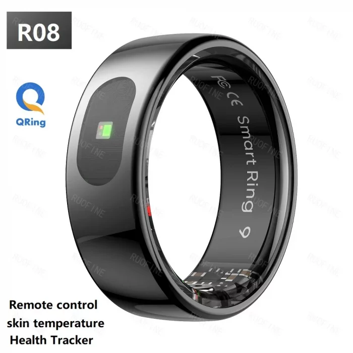 Qring Smart Ring R08 Women's Men Remote Control Electronic Monitor Body Temperature Sleep Tracker Fitness For Iphone IOS 2025 - Image 2
