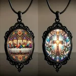 Retro Gothic Moon And Sun Pendant Necklace Women Men Punk Cross Metal Leather Rope Chain Vintage Jewelry Gift - Image 2