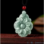 Natural A-grade Flower Jade Pendant Men and Women's High End Jewelry Necklace All for 1 Real and Free Shipping Items Jewellery - Image 6