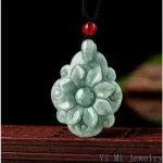 Natural A-grade Flower Jade Pendant Men and Women's High End Jewelry Necklace All for 1 Real and Free Shipping Items Jewellery