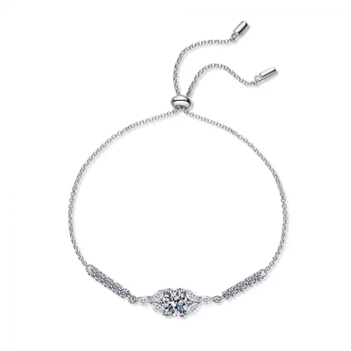 100% Real GRA Certified 1CT Moissanite Bracelet for Women Girl S925 Sterling Silver Diamond Link Bracelets Fine Jewelry - Image 6