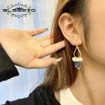 GLSEEVO Natural lapis lazuli Pearl Temperament Drop Earrings Women Girls Party Gift Original Design Luxury Jewellery Gift GE0988 - Image 7