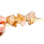 Irregular Raw Citrine Stone Bracelet for Women Handmade Open Cuff Bangle Jewelry - Image 5