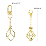 Stainless Steel Design Crystal Cage Keychain Holder Net Metal Chain Stone Collecting Holder Adjustable Pendant Jewelry - Image 7