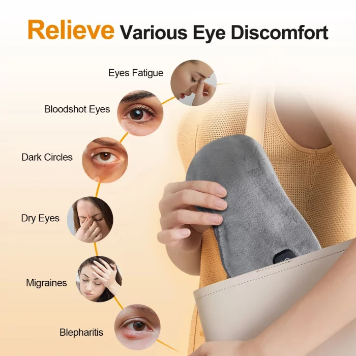 Infrared Heated Eye Smart Control Massager Timing Heating Eye Mask Reduce Dark Circles Eye Bags Type-C 3 Levels Washable - Image 7