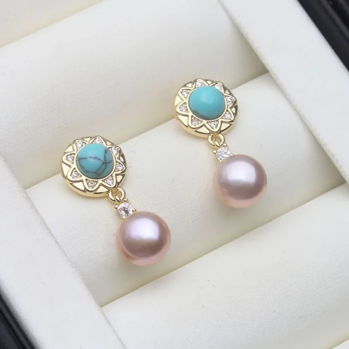 Real Silver 925 White Pearl Earrings Jewelry Women,Cultured Natural Freshwater Earrings Pearl Dangle Wife Mother Party Gifts - Image 7