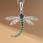 Buyee 925 Sterling Silver Fashion Pendant Chain Excellent Dragonfly Necklace Gift for Women Glamour Fine Jewelry Chain - Image 2