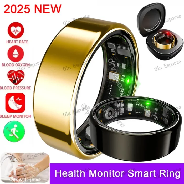 2025 Smart Ring with Charging Case, Blood Pressure Sleep, Health Manager, 5 ATM Waterproof, Multiple Sports Modes For Men Women - Image 2