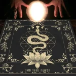 1pc Tarot tablecloth with your power, snake shaped floral and plant print astrology tablecloth, altar decoration tablecloth - Image 4