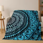 Rainbow Mandala Flower Chakras Yoga Bohemia Art Flannel Blanket,Cozy Soft Throw Blanket for Home Bedroom Bed Sofa Cover Kid Gift - Image 4