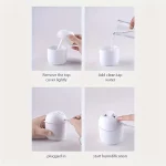 1pc Portable USB ultrasonic air humidifier, essential oil diffuser, car purifier with LED light romantic light - Image 6