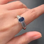 Vintage Natural sapphire Ring For Women Copper Simple Fine Jewelry Stone Gemstone Classic Style - Image 6