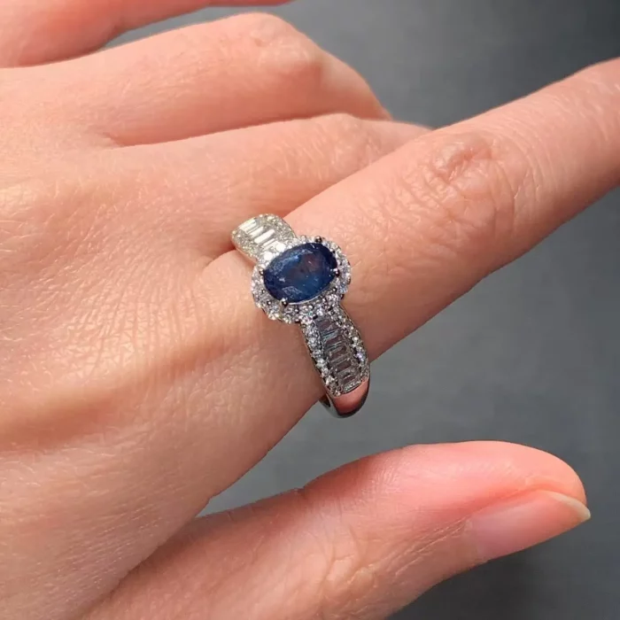 Vintage Natural sapphire Ring For Women Copper Simple Fine Jewelry Stone Gemstone Classic Style - Image 6