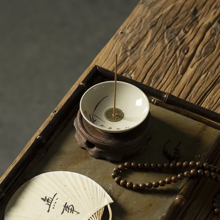 Creative Ceramic Line Incense Burner Household Agarwood Sandalwood Plate Smoking Tea Room Incense Path Incense Insert - Image 3