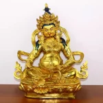 High Quality Copper Yellow God of Wealth Buddha Statue Tools Tantric Home Office Decoration