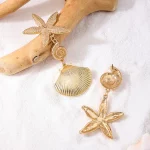 Vintage Metallic Exaggerate Shell Starfish Women Earrings Geometric Trendy Fashion Jewelry Personality Exquisite Unique RG0045 - Image 5