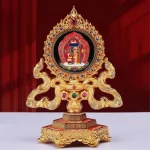 Multicolor Tibetan Alloy Engraving Inlaid Gem Ten Phase at Ease Mirror ​Handicraft Auspicious Altars Tribute Desktop Decorative - Image 2