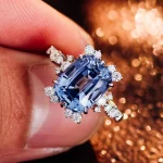 Provence 10K/14K gold cushion cut cornflower blue lab sapphire rings flower gemstone diamond ring Anniversary Birthday gift - Image 5