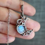 Fashion Moonstone Necklace Crescent Crystal Moon Pendant Vintage Necklaces for Women Female Boho Jewelry Gifts 2025 New Trend - Image 2