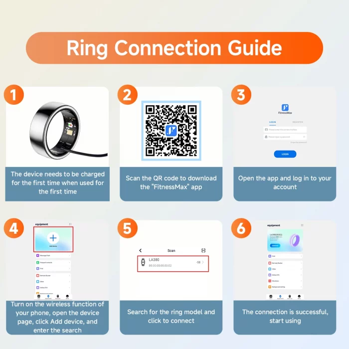 2025 New Smart Ring Blood Pressure Sleep Health Monitoring Multi-sport Modes smartring IP68 Waterproof Remote Care For Men Women - Image 5