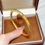 Real Kt18 Golden Color Starry Sky Bangle for Women NecklaceWedding Engagement Fine Bracelet Bangle Jewelry Not Fade - Image 4