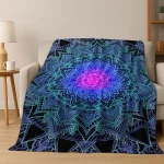 Rainbow Mandala Flower Chakras Yoga Bohemia Art Flannel Blanket,Cozy Soft Throw Blanket for Home Bedroom Bed Sofa Cover Kid Gift - Image 2