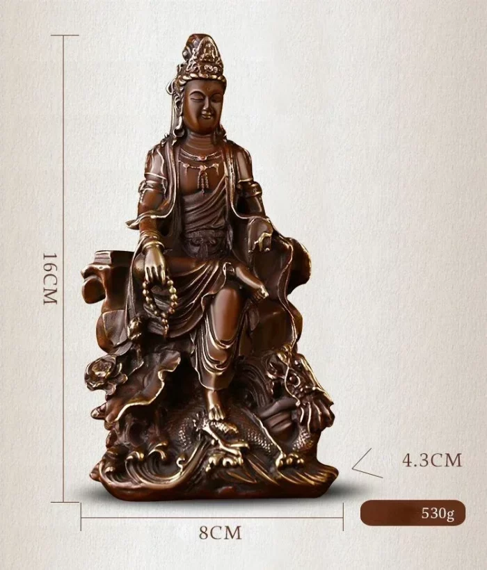 Feng Shui Copper Lucky Guanyin Ornaments Home Office Small Offering Buddha Statue Bodhisattva Decor - Image 7