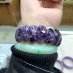 AAA Natural Amethyst Gemstone Bracelet Natural Energy Stone Bangle Gemstone Jewelry for Woman Birthstone for Aquarius for Gift - Image 6