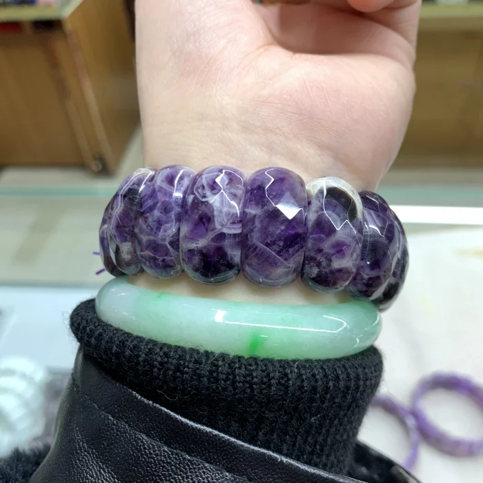 AAA Natural Amethyst Gemstone Bracelet Natural Energy Stone Bangle Gemstone Jewelry for Woman Birthstone for Aquarius for Gift - Image 6