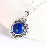 925 Sterling Silver Necklace Natural Lapis Lazuli Pendants Necklace for Women Wedding Anniversary Party Gifts Jewelry - Image 3